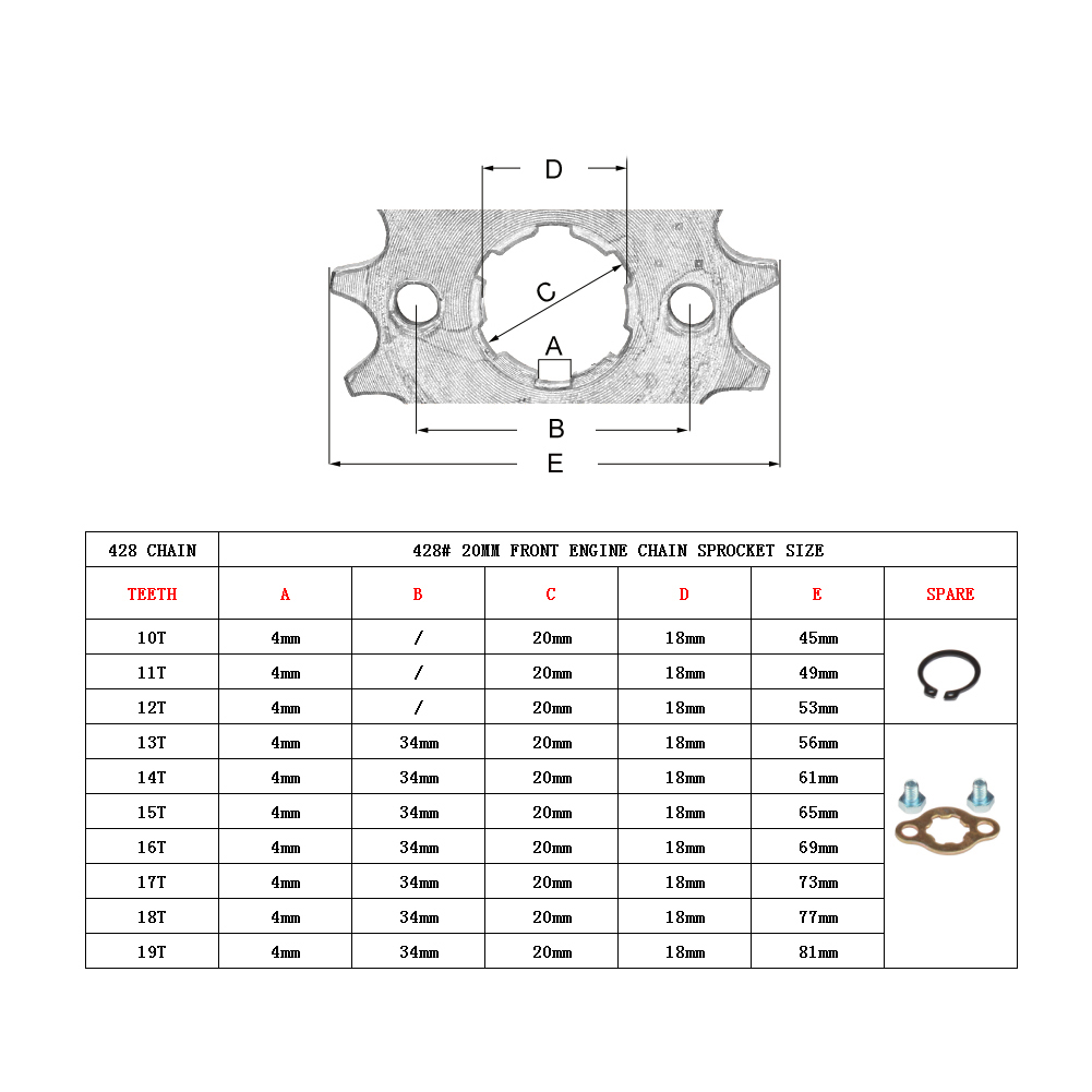 17 20mm 10T-19T Front Engine S - 428 Chain 评论和价格