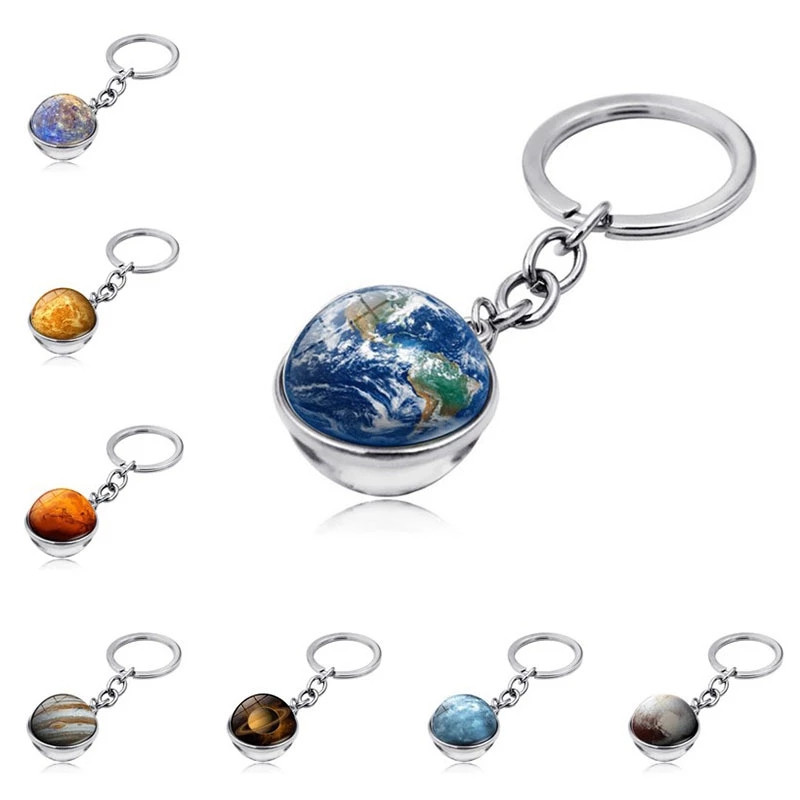 Glass Ball Car Key Chain Earth - Xcm Chain 评论和价格